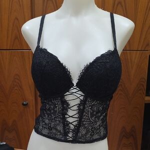 La SENZA Black Lace Corset Bra